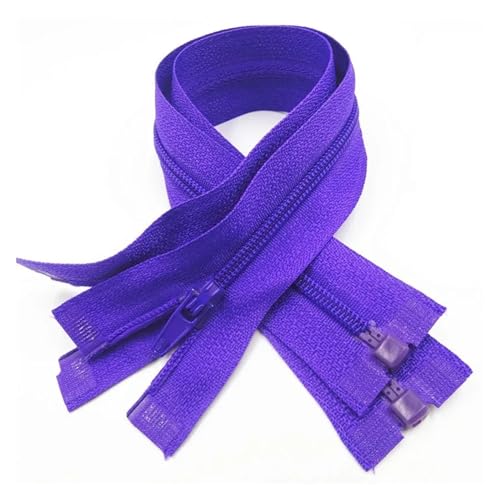UZAMIRLEX Nylon-Reißverschlüsse, Reißverschlüsse, 5 Stück, Reißverschluss mit offenem Ende, 20–60 cm, geeignet for den Nähprozess von Kleidungsstücken(Deep Purple,20CM-5PCS) von UZAMIRLEX
