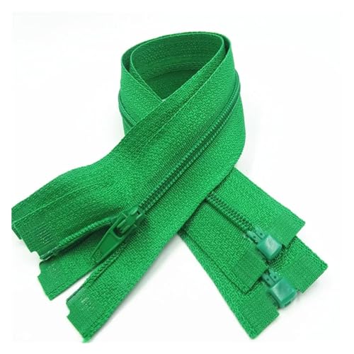 UZAMIRLEX Nylon-Reißverschlüsse, Reißverschlüsse, 5 Stück, Reißverschluss mit offenem Ende, 20–60 cm, geeignet for den Nähprozess von Kleidungsstücken(Grass Green,30CM-5PCS) von UZAMIRLEX
