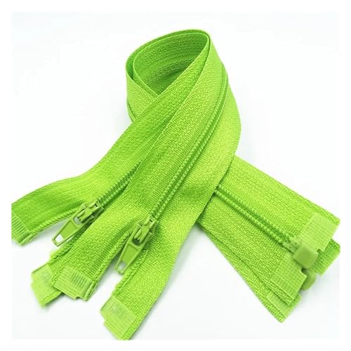 UZAMIRLEX Nylon-Reißverschlüsse, Reißverschlüsse, 5 Stück, Reißverschluss mit offenem Ende, 20–60 cm, geeignet for den Nähprozess von Kleidungsstücken(Green,30CM-5PCS) von UZAMIRLEX