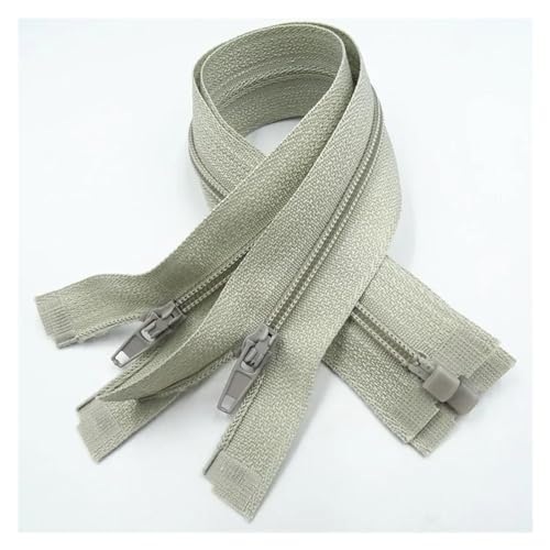 UZAMIRLEX Nylon-Reißverschlüsse, Reißverschlüsse, 5 Stück, Reißverschluss mit offenem Ende, 20–60 cm, geeignet for den Nähprozess von Kleidungsstücken(Light Grey,35CM-5PCS) von UZAMIRLEX
