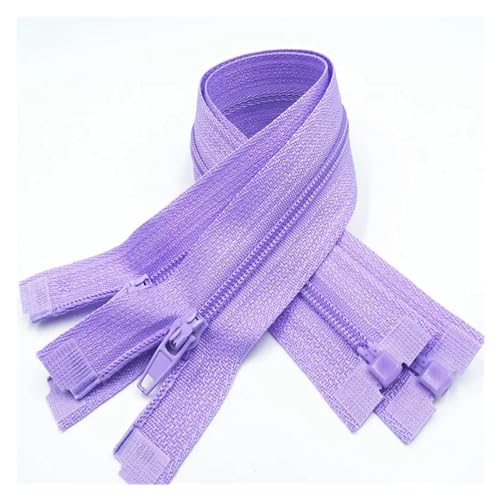 UZAMIRLEX Nylon-Reißverschlüsse, Reißverschlüsse, 5 Stück, Reißverschluss mit offenem Ende, 20–60 cm, geeignet for den Nähprozess von Kleidungsstücken(Light Purple,35CM-5PCS) von UZAMIRLEX