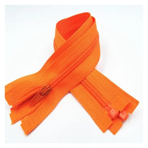 UZAMIRLEX Nylon-Reißverschlüsse, Reißverschlüsse, 5 Stück, Reißverschluss mit offenem Ende, 20–60 cm, geeignet for den Nähprozess von Kleidungsstücken(Orange,60CM-5PCS) von UZAMIRLEX
