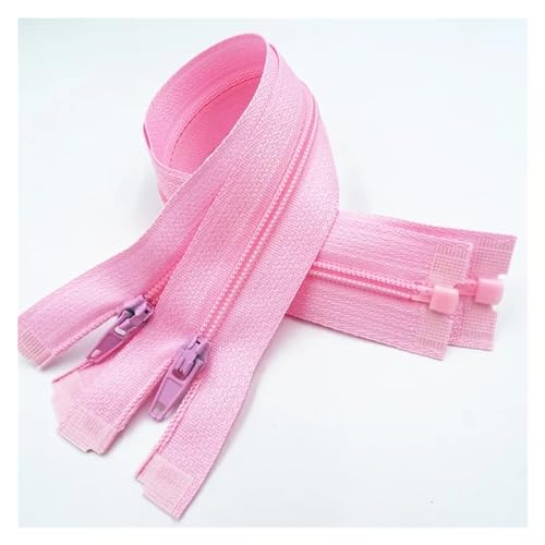 UZAMIRLEX Nylon-Reißverschlüsse, Reißverschlüsse, 5 Stück, Reißverschluss mit offenem Ende, 20–60 cm, geeignet for den Nähprozess von Kleidungsstücken(Pink,30CM-5PCS) von UZAMIRLEX