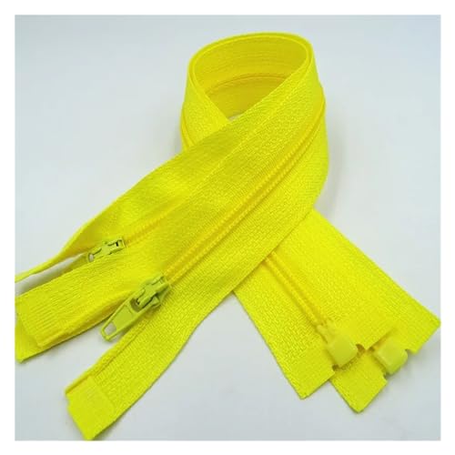 UZAMIRLEX Nylon-Reißverschlüsse, Reißverschlüsse, 5 Stück, Reißverschluss mit offenem Ende, 20–60 cm, geeignet for den Nähprozess von Kleidungsstücken(Yellow,60CM-5PCS) von UZAMIRLEX