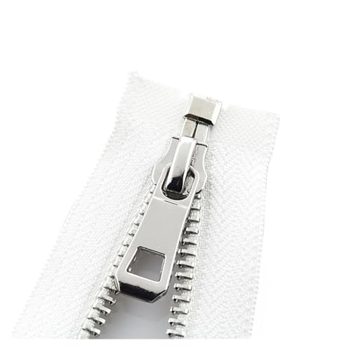 UZAMIRLEX Nylon-Reißverschlüsse, Reißverschlüsse 55/65/75 cm offener Reißverschluss for Selbernähen von Kleidungszubehör Reißverschluss for Jacken, Mäntel, Kleidungsstücke, Schuhe(White,65CM-5#) von UZAMIRLEX