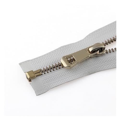 UZAMIRLEX Nylon-Reißverschlüsse, Reißverschlüsse 55/65/75 cm offener Reißverschluss for Selbernähen von Kleidungszubehör Reißverschluss for Jacken, Mäntel, Kleidungsstücke, Schuhe(Gray,65CM-5#) von UZAMIRLEX