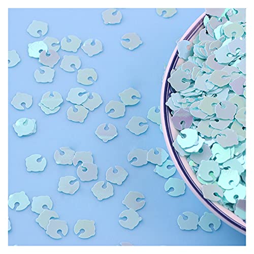 UZAMIRLEX Pailletten zum Basteln, 10g/Lot 7mm Glocke Form Lose Pailletten(Light Blue) von UZAMIRLEX