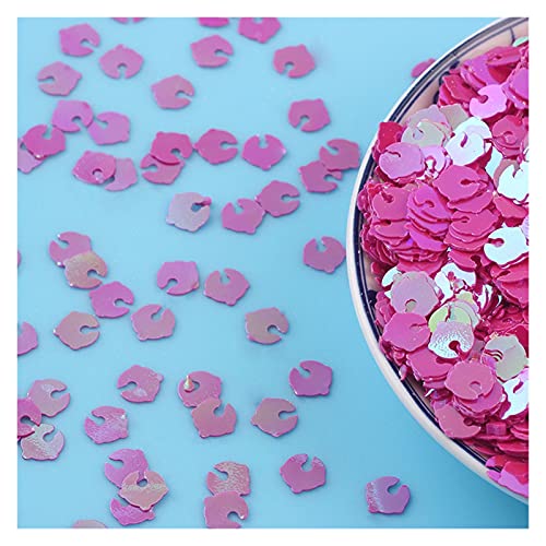 UZAMIRLEX Pailletten zum Basteln, 10g/Lot 7mm Glocke Form Lose Pailletten(Rose Red) von UZAMIRLEX