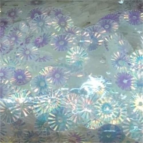 UZAMIRLEX Pailletten zum Basteln, 30 g PVC-Pailletten for Nähen, 6 mm runde Radblumen, vergoldete lose Pailletten(Clear White) von UZAMIRLEX
