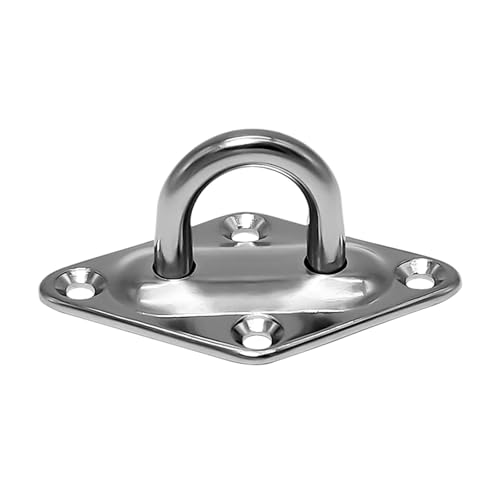 UZAMIRLEX Quadratische Pad-Ösenplatte, 1/3/5 stücke Decke Wand Montieren Aufhänger Ring Yoga Schaukeln Hängematten Marine Rigging Pad Auge Platte(M6,5pcs) von UZAMIRLEX