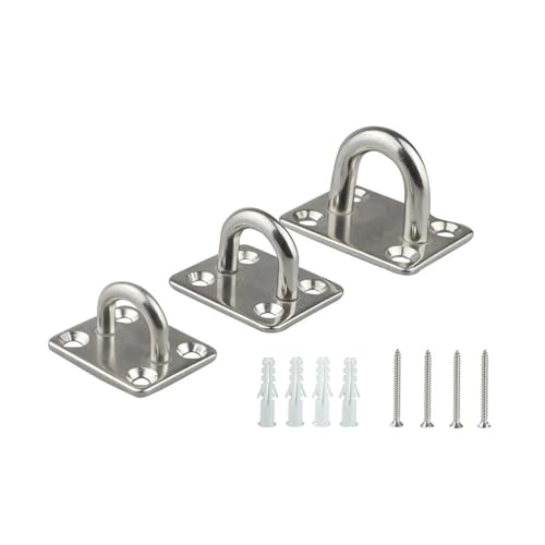 UZAMIRLEX Quadratische Pad-Ösenplatte, Deckenhaken Pad Eyes Platte Marine Hardware Quadratische Haken mit Schrauben Pad Eye Platte(M5) von UZAMIRLEX