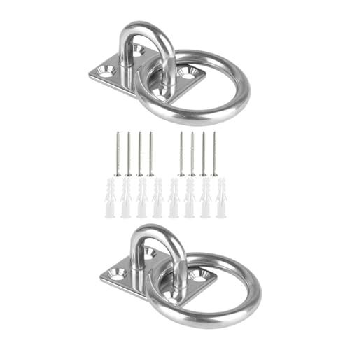 UZAMIRLEX Quadratische Pad-Ösenplatte, Deckenhalterung mit Ringschraubenplatte, strapazierfähig, 2 Stück(3.50x3.00x2.10cm) von UZAMIRLEX