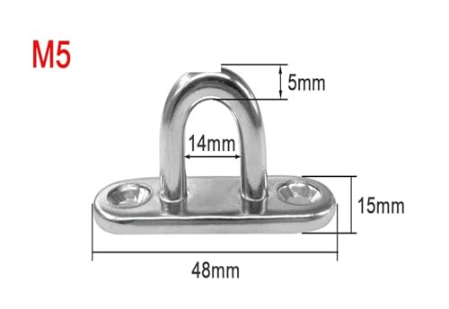 UZAMIRLEX Quadratische Pad-Ösenplatte, Geschlossener Haken 316 Edelstahl Nagelring Haken Hardware(M5) von UZAMIRLEX