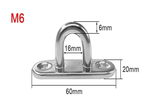 UZAMIRLEX Quadratische Pad-Ösenplatte, Geschlossener Haken 316 Edelstahl Nagelring Haken Hardware(M6) von UZAMIRLEX