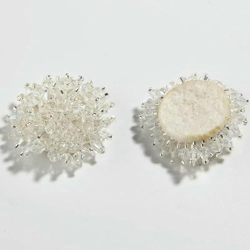 UZAMIRLEX Runde Strassknöpfe, 1,4 Zoll runde Strassknöpfe, Zinklegierung, Flache Rückseite, Mehrfarbig, 200 Stück(E23,50PCS) von UZAMIRLEX