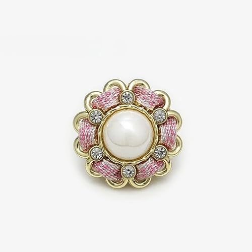 UZAMIRLEX Runde Strassknöpfe, Perlen-Strassknöpfe for Kleidung in Mehrfarben, Größen 18–22 mm, 20 Stück(Pink,22mm) von UZAMIRLEX