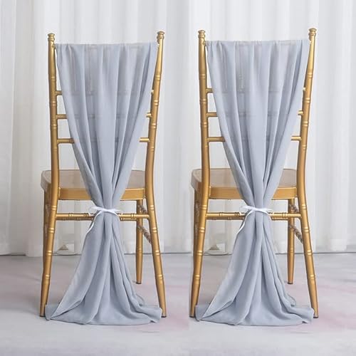 UZAMIRLEX Schleifen Universal Stuhlbezug, 2 Teile/los 50/300 * 30cm Chiffon Bögen(Grey,30X300CM 2PCS) von UZAMIRLEX