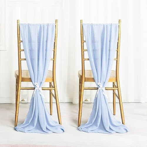 UZAMIRLEX Schleifen Universal Stuhlbezug, 2 Teile/los 50/300 * 30cm Chiffon Bögen(Light Blue,30X300CM 2PCS) von UZAMIRLEX