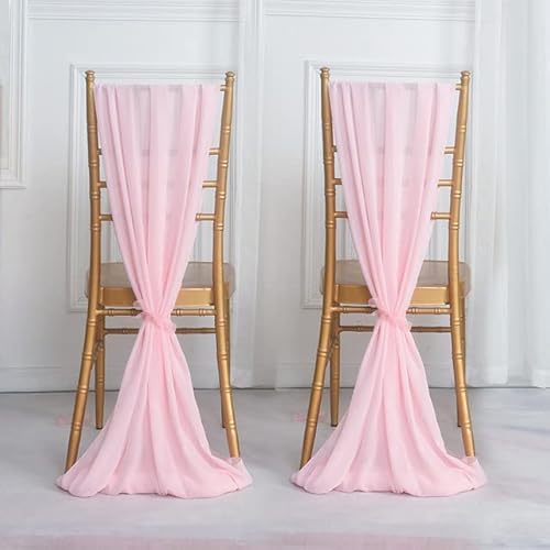 UZAMIRLEX Schleifen Universal Stuhlbezug, 2 Teile/los 50/300 * 30cm Chiffon Bögen(Pink,50X300CM 2PCS) von UZAMIRLEX