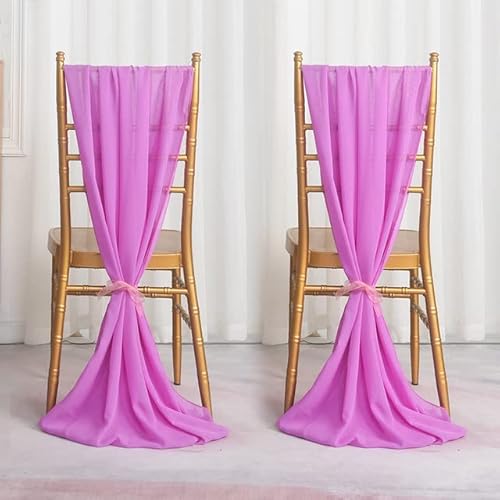 UZAMIRLEX Schleifen Universal Stuhlbezug, 2 Teile/los 50/300 * 30cm Chiffon Bögen(Purple,30X300CM 2PCS) von UZAMIRLEX