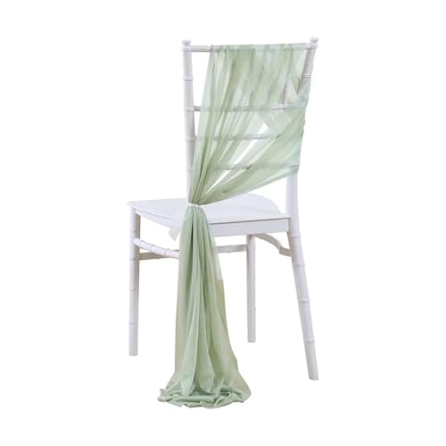 UZAMIRLEX Schleifen Universal Stuhlbezug, 20 STÜCKE Chiffon Stuhl Dekoration Hochzeit 17x250 cm(Light Green) von UZAMIRLEX