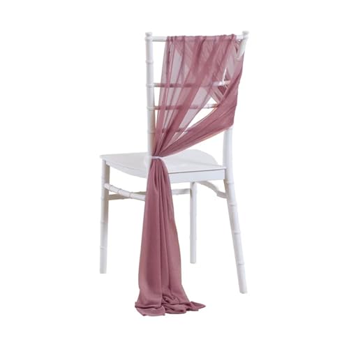 UZAMIRLEX Schleifen Universal Stuhlbezug, 20 STÜCKE Chiffon Stuhl Dekoration Hochzeit 17x250 cm(Mauve) von UZAMIRLEX