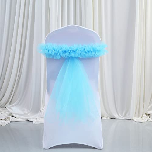 UZAMIRLEX Schleifen Universal Stuhlbezug, 3 STÜCKE Hochzeit Organza Elastische Stretch Spandex Stuhlhussen(3,200X50CM) von UZAMIRLEX