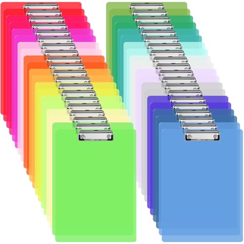 UZLU Kunststoff-Klemmbrett, Großpackung, 31,8 x 22,9 cm, Acryl, transparent, farbig, 20 Farben, flaches Profil, Klemmbrett, Ordner, Standardbriefgröße, tragbar, wasserdicht, für Klassenzimmer, Büro UZLU Kunststoff-Klemmbrett, Großpackung, 31,8 x 22,9 cm, Acryl, transparent, farbig, 20 Farben, flaches Profil, Klemmbrett, Ordner, Standardbriefgröße, tragbar, wasserdicht, für Klassenzimmer, Büro von UZLU