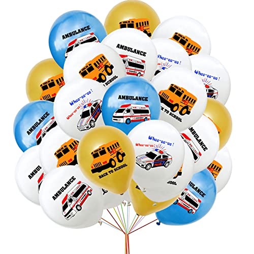 25 Stück Luftballons,Polizeiwagen Latex Luftballons, Krankenwagen Latex Ballons, Auto Car Luftballons Set,für Geburtstag Dekoration,Kinder Party Dekoration von UZSXHJ