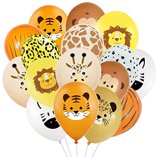 30 Stück Dschungel Ballon Wild Forest Animal Ballon Safari Party Dekorationen Ballon Wild Animals Ballons Dschungel Thema Zoo Party Zubehör für Kinder Geburtstag Bogen Girlande Party Zubehör von UZSXHJ