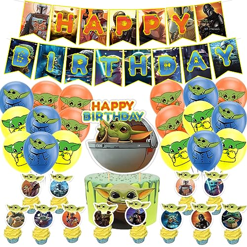 Cartoon Ballon Geburtstagsdekoration Set,33Pcs Happy Birthday Dekoration Banner, Themenballons, Geeignet Für Jungen Und Mädchen Geburtstagsfeier Dekoration von UZSXHJ