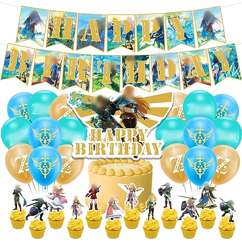Die Legende Party Supplies,33Pcs Geburtstag Dekoration Luftballons Einschließlich Banner Kuchen Einfügen Banner Dekoration Kindergeburtstag Party Cartoon Thema Dekorationen von UZSXHJ
