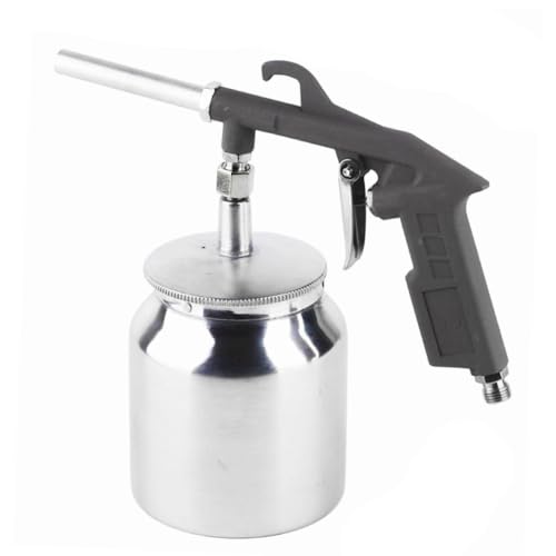 Uadme Sandstrahlpistole, Druckluft Sandstrahlpistole, Sandstrahler mit 750CC Tank, Druckluftverbrauch 320 – 420 l/min, 10 Bar, zum Schleifen von Glas, Sandstrahlen, Polieren von Oberflächen von Uadme