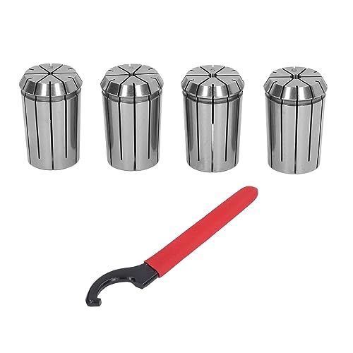 Uadme 4 Stück Spannzangenfutter, Federstahlgenauigkeit OZ25 Drehmaschine Spannzange Dia3 Dia4 Dia5 Dia6 Mit Schraubenschlüssel von Uadme
