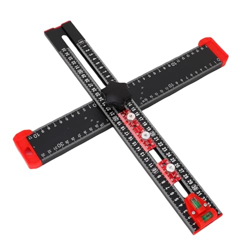 Uadme Holz bearbeitungs platz, 4 in 1 Bohr position, 35cm verstellbare metrische T-Quadratische Mehrwinkel-Messschrank-Hardware-Schablone von Uadme