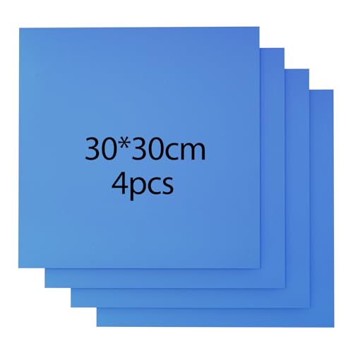 Uadme Holz für Lasergravur, 4 Stück 30 * 30cm Leimholzplatte Sperrholz 3mm, Farbige Sperrholzplatte Unbehandeltes Holz für Lasergravur Laserschneiden Modellbau (Blau) von Uadme