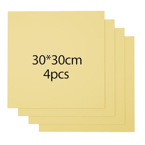 Uadme Holz für Lasergravur, 4 Stück 30 * 30cm Leimholzplatte Sperrholz 3mm, Farbige Sperrholzplatte Unbehandeltes Holz für Lasergravur Laserschneiden Modellbau (Gold) von Uadme