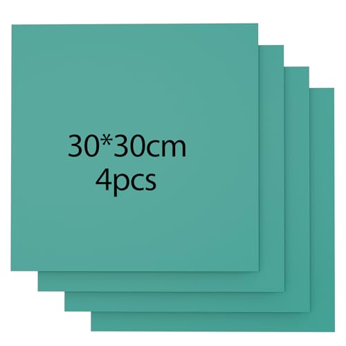 Uadme Holz für Lasergravur, 4 Stück 30 * 30cm Leimholzplatte Sperrholz 3mm, Farbige Sperrholzplatte Unbehandeltes Holz für Lasergravur Laserschneiden Modellbau (Grün) von Uadme