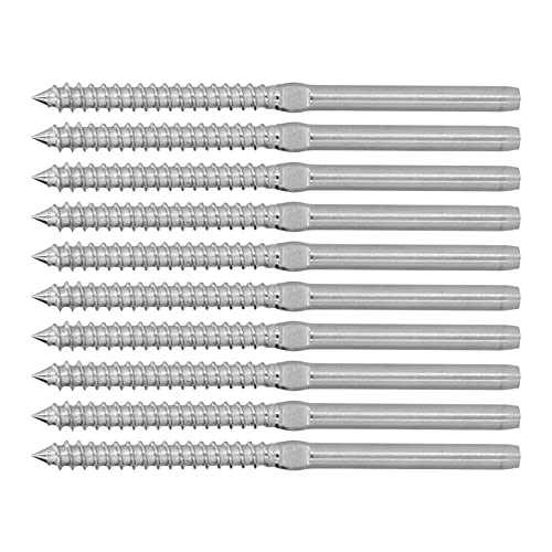 Uadme Kabel Geländer Spanner, 10 Stück T316 Edelstahl Swage Lag Schrauben Links und Rechts, DIY-Baluster-Set, Kabelgeländer Befestigungsset für 1/8 Zoll Edelstahlkabel von Uadme