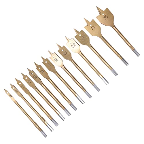 Uadme Spatenbohrer, Titanbeschichtung Holzbohrer Flachfräsbohrer, 13 Stück Holz Fräsbohrer Satz, zum Reiben von Holz und Plattenbohren, Schneiden Sie Schnellere und Sauberere Löcher in Holz Uadme Spatenbohrer, Titanbeschichtung Holzbohrer Flachfräsbohrer, 13 Stück Holz Fräsbohrer Satz, zum Reiben von Holz und Plattenbohren, Schneiden Sie Schnellere und Sauberere Löcher in Holz von Uadme
