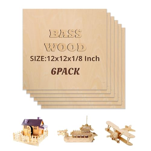 Uadme Sperrholzplatte 3mm, 6 Stück 300x300x3mm Sperrholz Lindeholz, Laser Leimholzplatte Unbehandeltes Holz für Laser Gravur, CNC Schneiden, Malerei, DIY Modell, Weihnachtsdeko Uadme Sperrholzplatte 3mm, 6 Stück 300x300x3mm Sperrholz Lindeholz, Laser Leimholzplatte Unbehandeltes Holz für Laser Gravur, CNC Schneiden, Malerei, DIY Modell, Weihnachtsdeko von Uadme