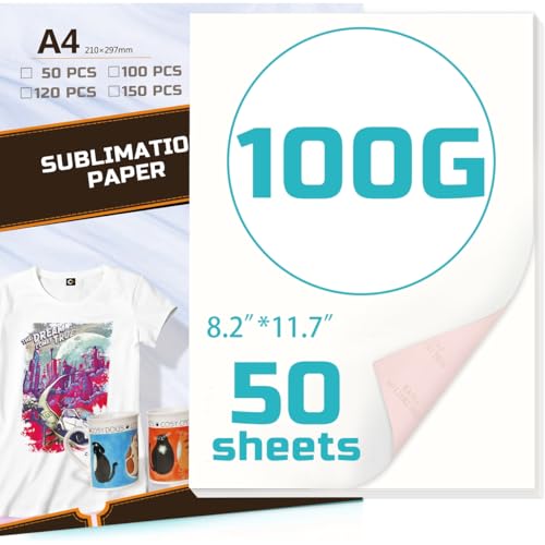 Uadme Sublimationspapier A4, 50 Blatt 100 g/m² Sublimationsdruckpapier für Tassen Größe, Übertragen Sie Ihre Lieblingsbilder auf T-Shirts, Kissen, Leinentaschen, Keramikbecher und Glas Uadme Sublimationspapier A4, 50 Blatt 100 g/m² Sublimationsdruckpapier für Tassen Größe, Übertragen Sie Ihre Lieblingsbilder auf T-Shirts, Kissen, Leinentaschen, Keramikbecher und Glas von Uadme