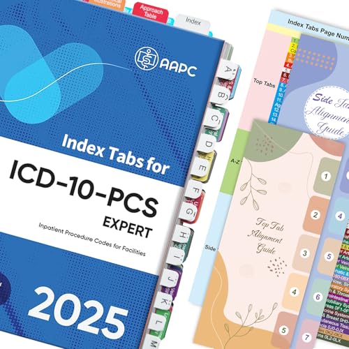 Registerkarten für ICD-10-PCS 2025-AAPC-Version, verbessertes komplettes Buchreiter-Set (Buch nicht im Lieferumfang enthalten), farbcodierte Tabs für jedes Kapitel mit Codebereichen, laminiert von Ubenic