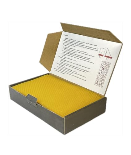 Bienenwachs Kerzen Bastelset – 10 Bienenwachsplatten 20x12 cm – Natürliches Kerzen Selber Machen Set Kinder – Umweltfreundliche Beeswax Candles DIY für Zuhause & Schule (Gelb) von Ubswax