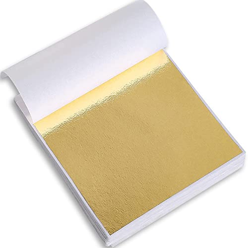 UcaseArt Blattgold Imitation 200 Blatt Blattgold Flocken 14 * 14cm Blattgold zum Basteln von UcaseArt