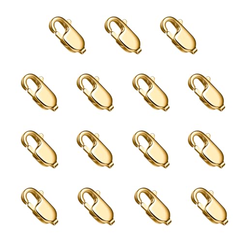 Karabinerverschlüsse, 16 mm, 18 Karat vergoldet, PVD-beschichtet, für Schmuckherstellung, 15 Stück, 316 Edelstahl, Karabinerverschlüsse, Großpackung für Bastelarbeiten, Halsketten, Armbänder Karabinerverschlüsse, 16 mm, 18 Karat vergoldet, PVD-beschichtet, für Schmuckherstellung, 15 Stück, 316 Edelstahl, Karabinerverschlüsse, Großpackung für Bastelarbeiten, Halsketten, Armbänder von Ucevi