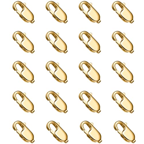 Karabinerverschlüsse, 9 mm, 18 Karat vergoldet, PVD-beschichtet, für Schmuckherstellung, 20 Stück, 316 Edelstahl, Karabinerverschlüsse, Großpackung für Bastelarbeiten, Halsketten, Armbänder Karabinerverschlüsse, 9 mm, 18 Karat vergoldet, PVD-beschichtet, für Schmuckherstellung, 20 Stück, 316 Edelstahl, Karabinerverschlüsse, Großpackung für Bastelarbeiten, Halsketten, Armbänder von Ucevi