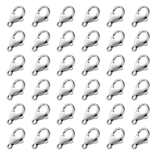 Karabinerverschlüsse aus Edelstahl für Schmuckherstellung, 10 mm/120 Stück, 304 Edelstahl, Karabinerverschlüsse für Bastelarbeiten, Schmuckherstellung von Ucevi