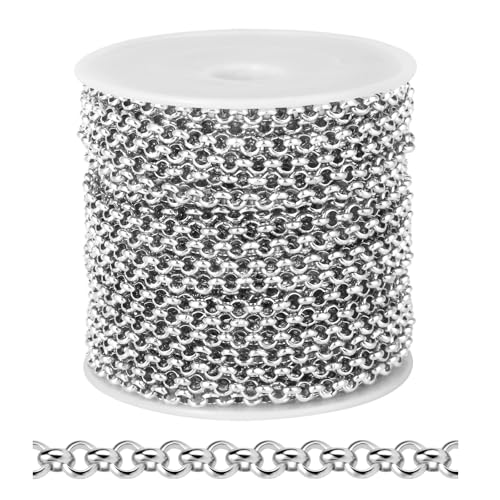 Rolo-Kette aus Edelstahl für Schmuckherstellung, 3,5 mm Edelstahl-O-Link-Ketten, Rolle für Bastelarbeiten, Schmuckherstellung, 90 cm Rolo-Kette aus Edelstahl für Schmuckherstellung, 3,5 mm Edelstahl-O-Link-Ketten, Rolle für Bastelarbeiten, Schmuckherstellung, 90 cm von Ucevi