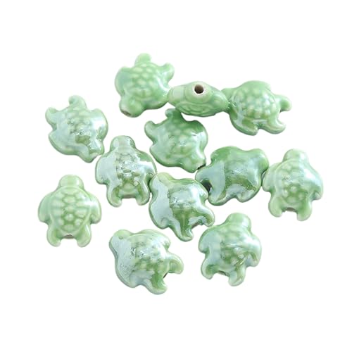 10 Stück Keramik-Schildkröten-Perlen, Abstandshalter für Schmuckherstellung, DIY, Armband, Halskette, Zubehör von Uclac
